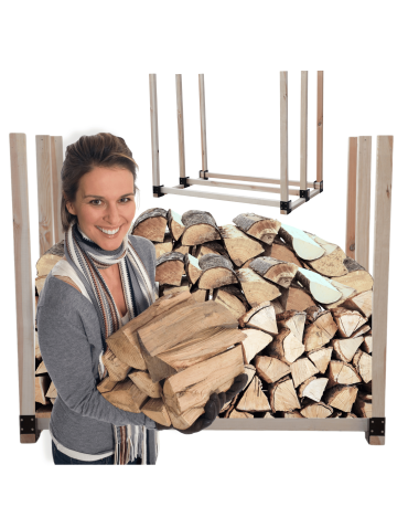 Drewniana drewutnia stojak na drewno kominkowe wiata wzmocniona 1,1 m3 EKO