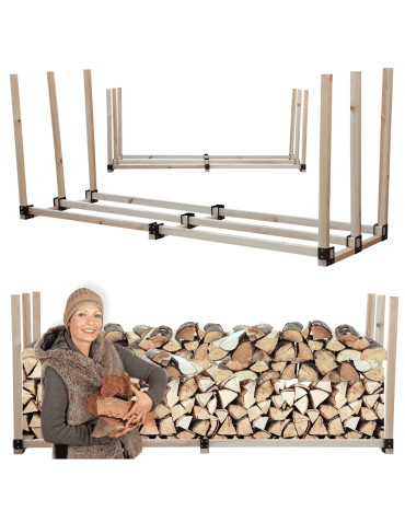 Stojak DREWUTNIA na drewno kominkowe wiata na drzewo opałowe 2,4 m3 DUŻA