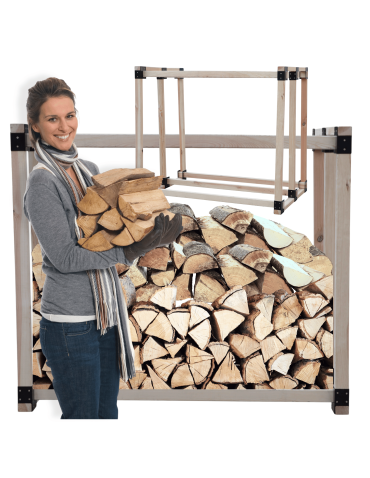 Stojak na drewno kominkowe opałowe wiata ZEWNĘTRZNA drewutnia 1,1 m3 SOSNA