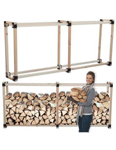 Wiata na drewno kominkowe stojak na drzewo opałowe drewutnia 1,1 m3 POJEMNA
