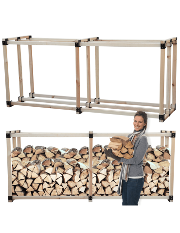 Drewniany stojak na drewno opałowe kominkowe wiata drewutnia 2,2 m3 EKO