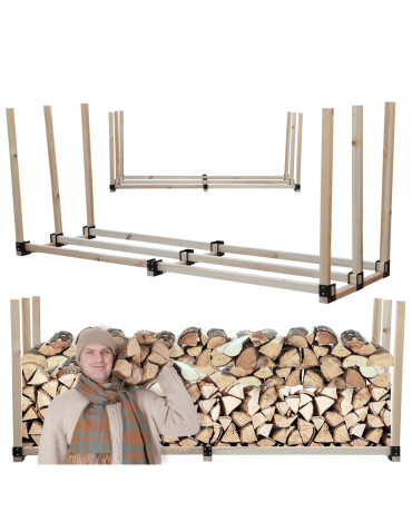 Stojak na drewno kominkowe wiata na drzewo opałowe drewutnia 3,1 m3 DUŻA
