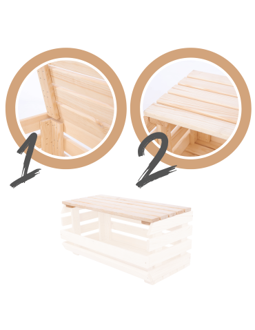 Na kółkach – skrzynie do owoców i warzyw RAWA - Pokrywa półka nakładka drewniana zamknięcie do regału na warzywa RAWA 37cm - product 7