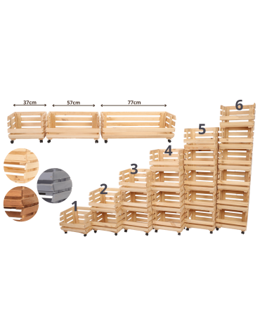 Na kółkach – skrzynie do owoców i warzyw RAWA - Pokrywa półka nakładka drewniana zamknięcie do regału na warzywa RAWA 37cm - product 8