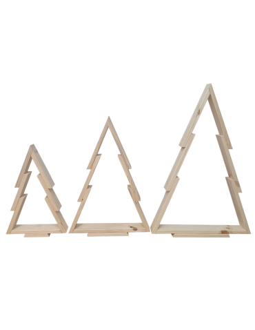 Choinki drewniane - Zestaw 3 choinek CHOINKI DREWNIANE KOMPLET 45-77cm ZMONTOWANE EKO CHOINKA - product 3