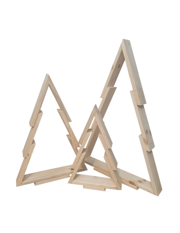 Choinki drewniane - Zestaw 3 choinek CHOINKI DREWNIANE KOMPLET 45-77cm ZMONTOWANE EKO CHOINKA - product 5