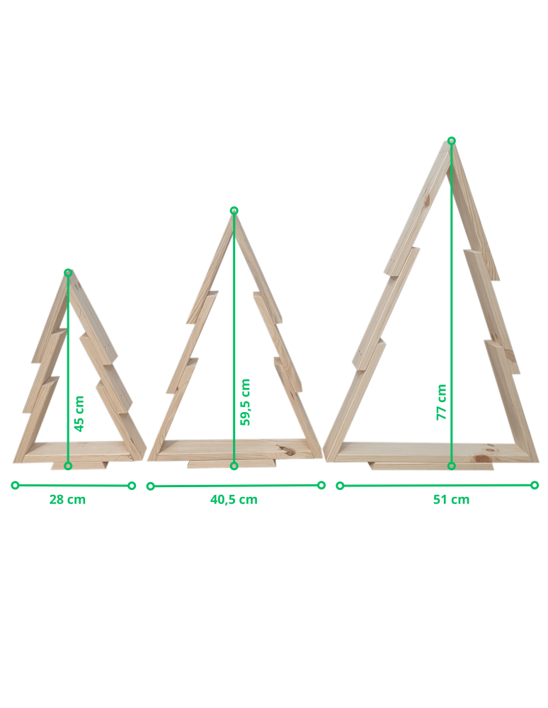 Choinki drewniane - Zestaw 3 choinek CHOINKI DREWNIANE KOMPLET 45-77cm ZMONTOWANE EKO CHOINKA - product b2b.wamar.biz 9