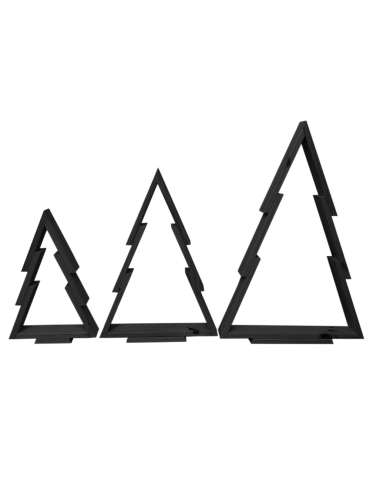 Choinki drewniane - Zestaw 3 choinek CHOINKI DREWNIANE KOMPLET 45-77cm ZMONTOWANE EKO CZARNE - product 3