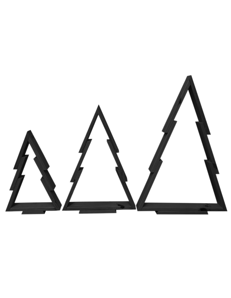 Choinki drewniane - Zestaw 3 choinek CHOINKI DREWNIANE KOMPLET 45-77cm ZMONTOWANE EKO CZARNE - product b2b.wamar.biz 3