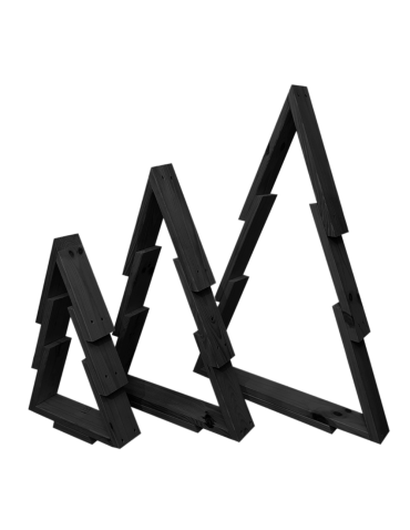 Choinki drewniane - Zestaw 3 choinek CHOINKI DREWNIANE KOMPLET 45-77cm ZMONTOWANE EKO CZARNE - product 4