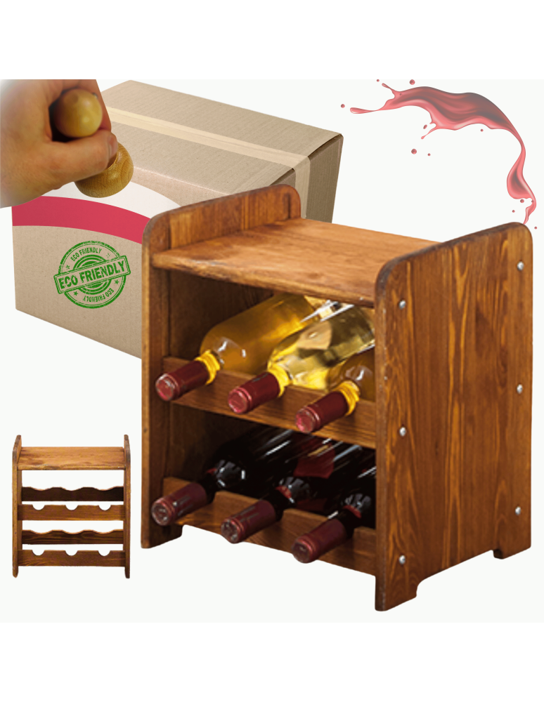 Regały do wina RW31 - Stojak na wino regał na wino półka na wino butelki szafka na alkohol 6but - product b2b.wamar.biz 1