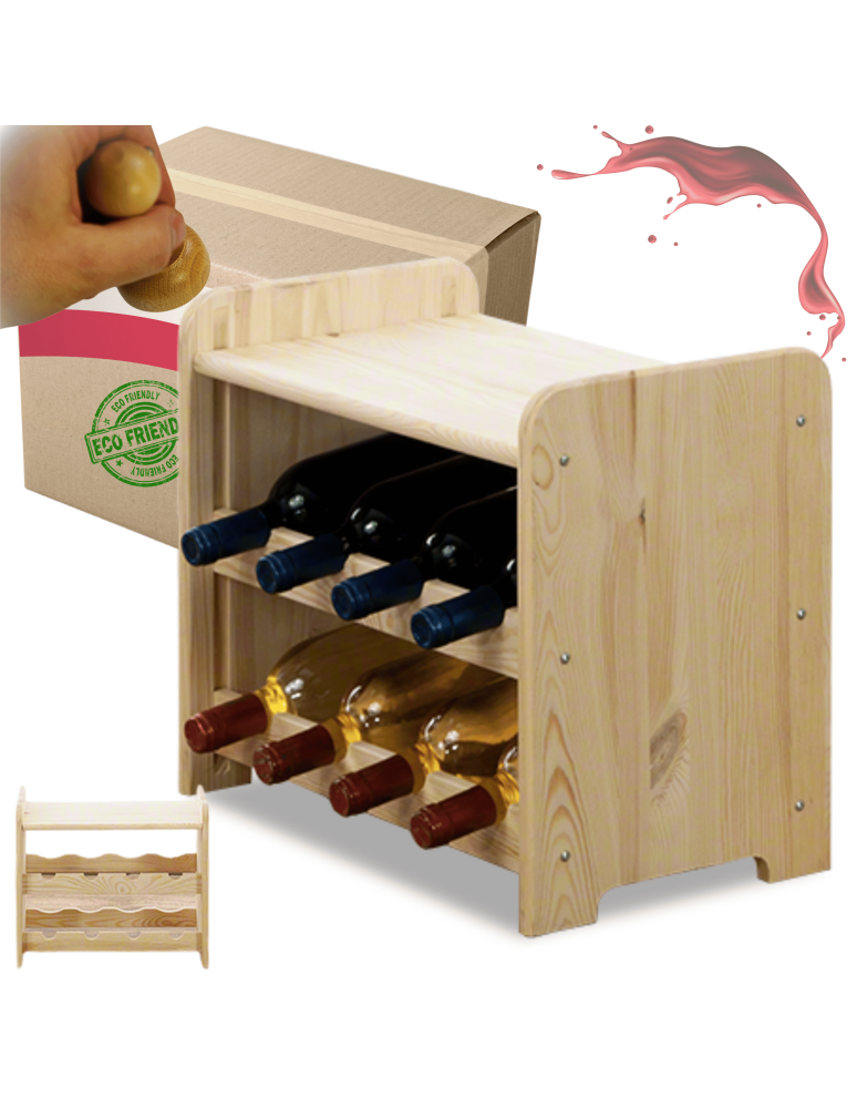 Regały do wina RW31 - Stojak na wino regał na wino półka na wino butelki szafka na alkohol 8but - product b2b.wamar.biz 1