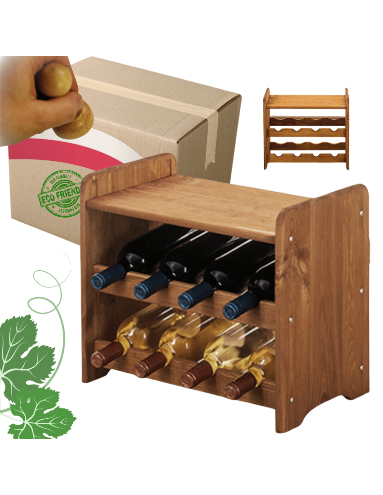 Regały do wina RW31 - Stojak na wino regał na wino półka na wino butelki szafka na alkohol 8but - product b2b.wamar.biz 1