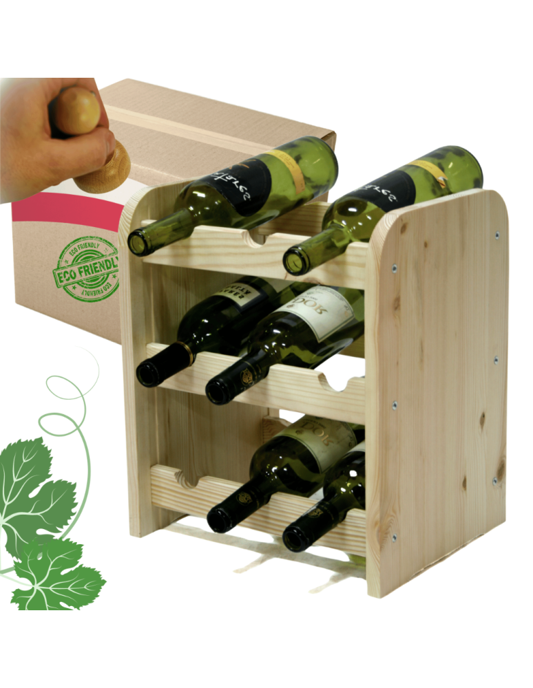 Regały do wina RW31 - Stojak na wino butelki napoje regał na wino butelki szafka na alkohol 9but - product b2b.wamar.biz 1