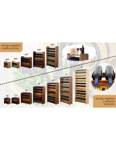 Regały do wina RW31 - Stojak na wino butelki napoje regał na wino butelki szafka na alkohol 9but - product 8