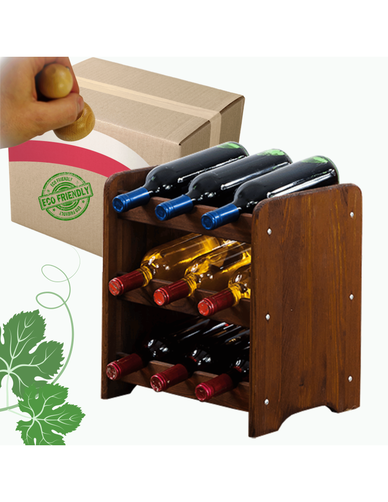 Regały do wina RW31 - Stojak na wino butelki napoje regał na wino butelki szafka na alkohol 9but - product b2b.wamar.biz 1