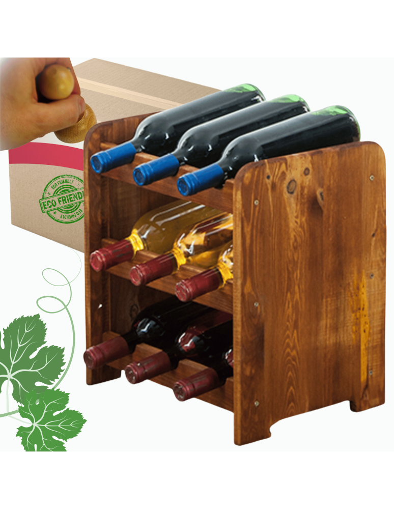 Regały do wina RW31 - Stojak na wino butelki napoje regał na wino butelki szafka na alkohol 9but - product b2b.wamar.biz 1