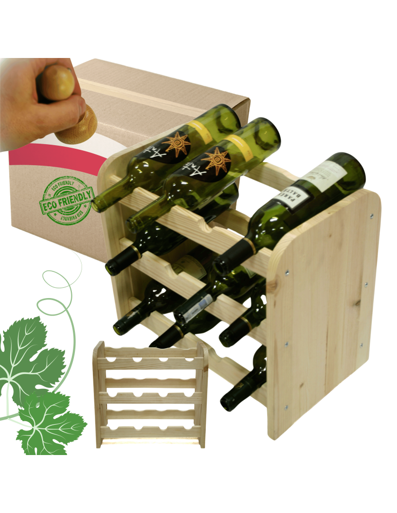 Regały do wina RW31 - Stojak na wino butelki napoje regał na wino butelki szafka na alkohol 12but - product b2b.wamar.biz 1