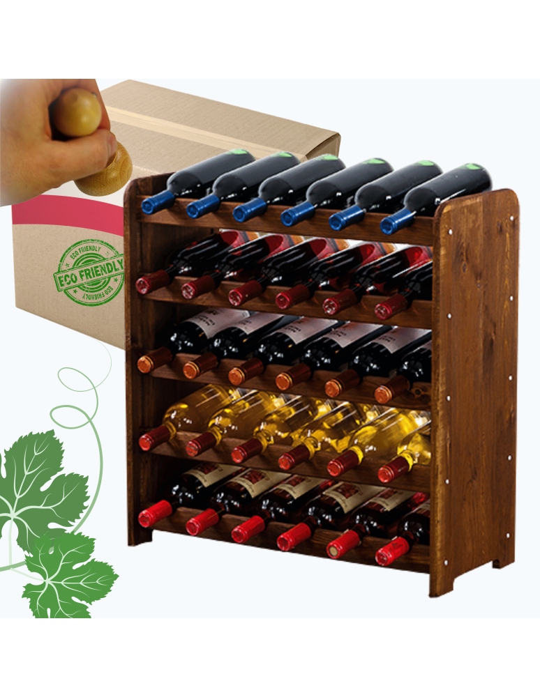 Regały do wina RW31 - Stojak na wino butelki napoje regał na wino butelki szafka na alkohol 30but - product b2b.wamar.biz 1
