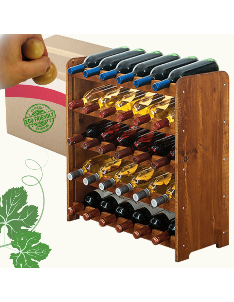 Regały do wina RW31 - Stojak na wino butelki napoje regał na wino butelki szafka na alkohol 30but - product b2b.wamar.biz 1
