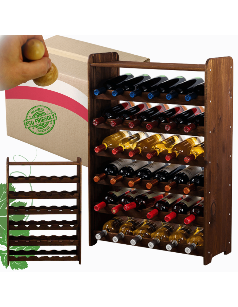 Regały do wina RW31 - Stojak na wino regał na wino półka na wino butelki szafka na alkohol 36but - product b2b.wamar.biz 1