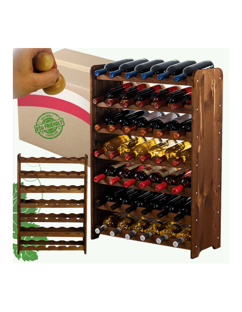 Regały do wina RW31 - Stojak na wino butelki napoje regał na wino butelki szafka na alkohol 42but - product b2b.wamar.biz 1