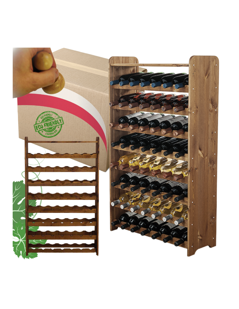 Regały do wina RW31 - Stojak na wino regał na wino półka na wino butelki szafka na alkohol 56but - product b2b.wamar.biz 1