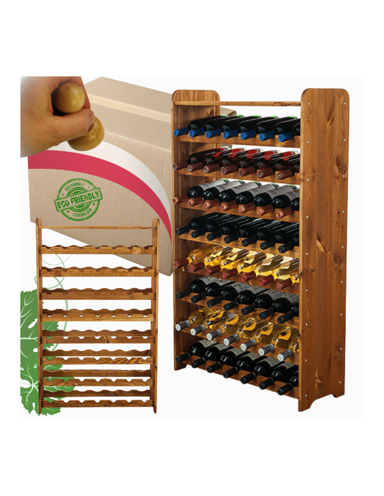 Regały do wina RW31 - Stojak na wino regał na wino półka na wino butelki szafka na alkohol 56but - product b2b.wamar.biz 1