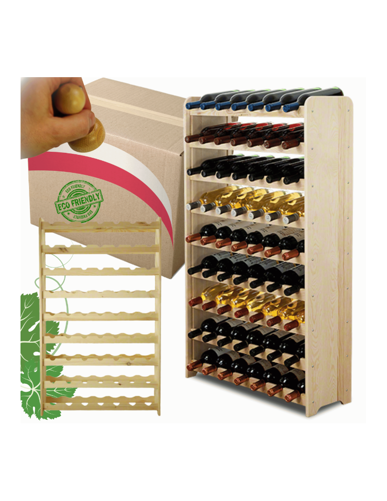Regały do wina RW31 - Stojak na wino butelki napoje regał na wino butelki szafka na alkohol 63but - product b2b.wamar.biz 1