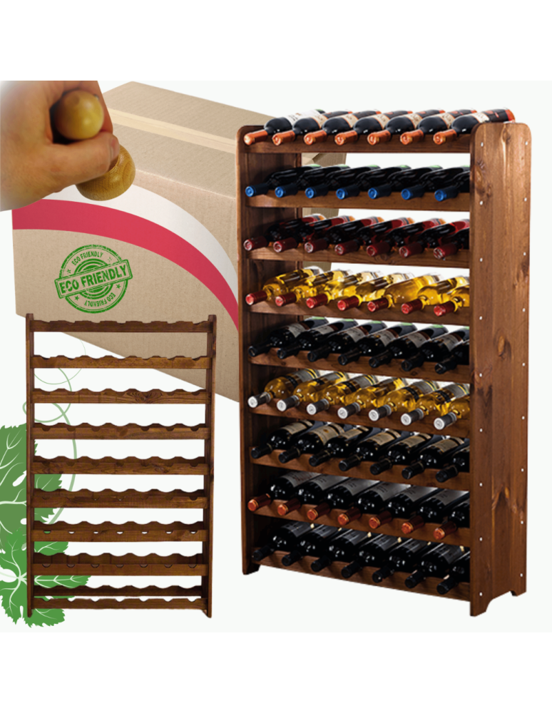 Regały do wina RW31 - Stojak na wino butelki napoje regał na wino butelki szafka na alkohol 63but - produkt b2b.wamar.biz 1