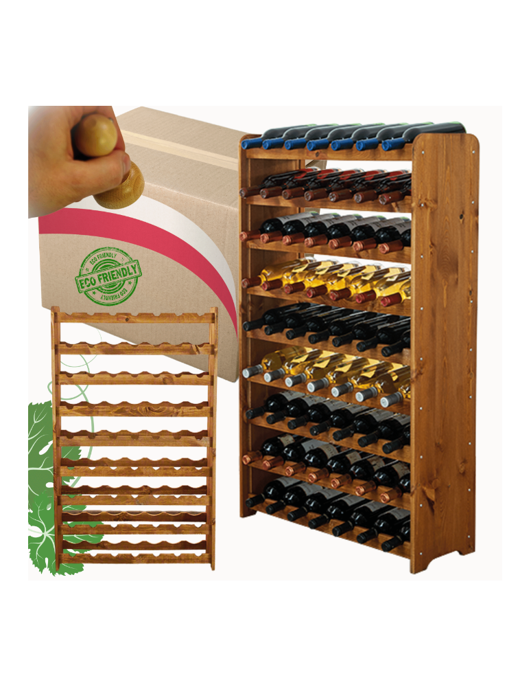 Regały do wina RW31 - Stojak na wino butelki napoje regał na wino butelki szafka na alkohol 63but - product b2b.wamar.biz 1