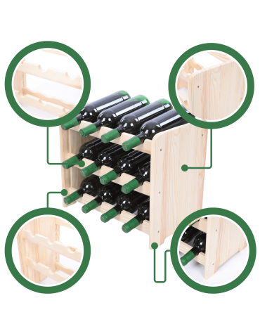 Regały do wina RW31 - Regał na wino butelki napoje stojak na wino butelki szafka na alkohol 12but - product 7