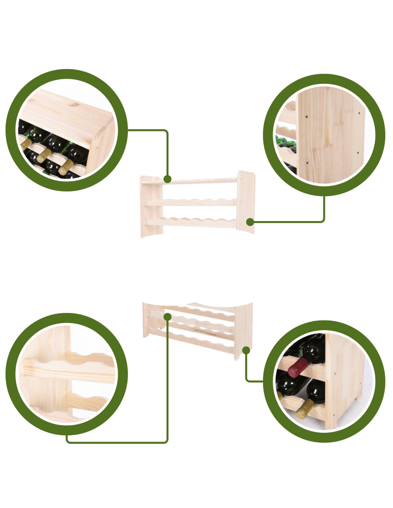 Regały do wina RW31 - Stojak na wino butelki napoje regał na wino butelki półka na alkohol 24but - product b2b.wamar.biz 6