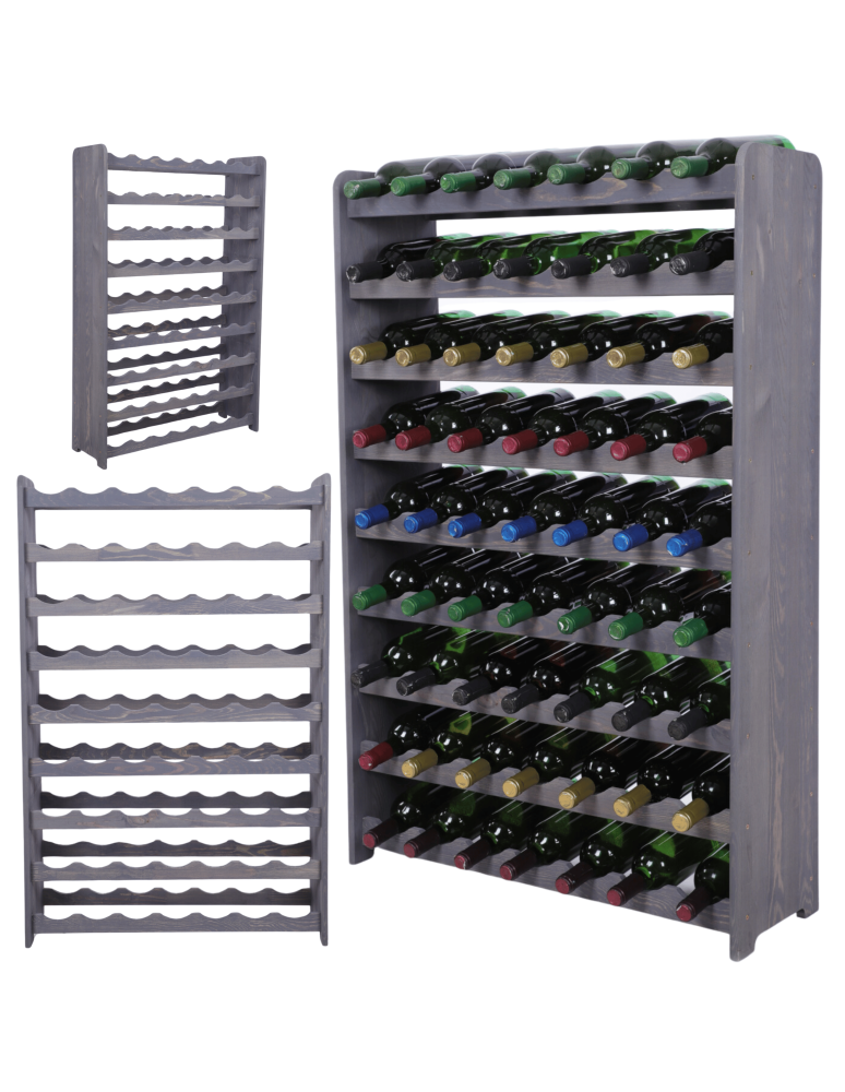 Regały do wina RW31 - Stojak na wino butelki napoje regał na wino butelki szafka na alkohol 63but - product b2b.wamar.biz 1