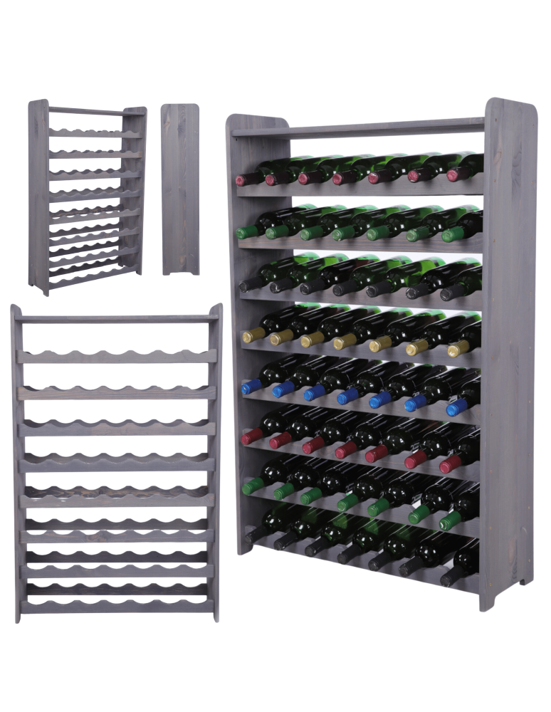 Regały do wina RW31 - Stojak na wino butelki napoje regał na wino butelki półka na alkohol 56but - product b2b.wamar.biz 1