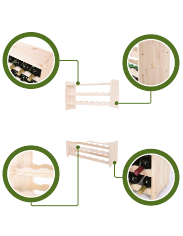 Regały do wina RW31 - Stojak na wino butelki napoje regał na wino butelki półka na alkohol 56but - product 7