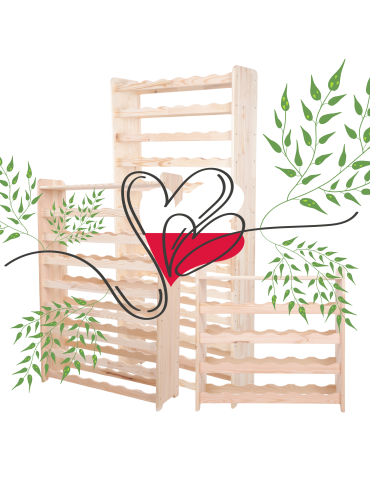 Regały do wina RW31 - Stojak na wino butelki napoje regał na wino butelki szafka na alkohol 77but - product 9