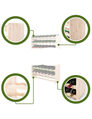 Regały do wina RW31 - Stojak na wino butelki napoje regał na wino butelki szafka na alkohol 91but - product 7