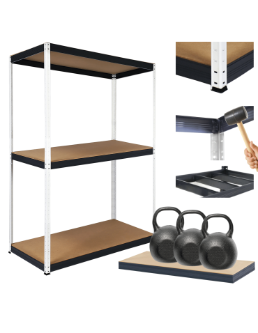 Regał metalowy magazynowy warsztatowy stojak HELIOS 90x120x45cm 3Px350kg