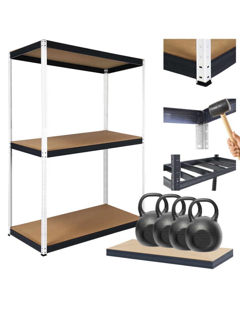 Regały Magazynowe - Regał magazynowy garażowy metalowy stojak HELIOS 106x75x45cm 3Px400kg - product b2b.wamar.biz 1