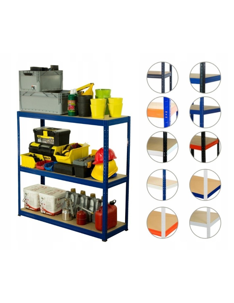 Magazynowe regały metalowe - Regał metalowy HELIOS HNN 90x075x35 3x350kg - product b2b.wamar.biz 1