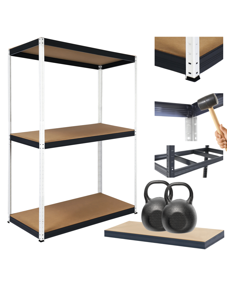 Regały Magazynowe - Regał magazynowy garażowy metalowy stojak HELIOS 106x120x60cm 3Px275kg - product b2b.wamar.biz 1