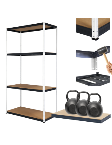 Regał metalowy magazynowy garażowy stojak HELIOS 180x75x35cm 4Px350kg