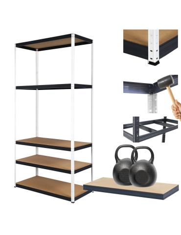 Regał metalowy magazynowy stojak HELIOS 180x90x40cm 5Px275kg TRWAŁY