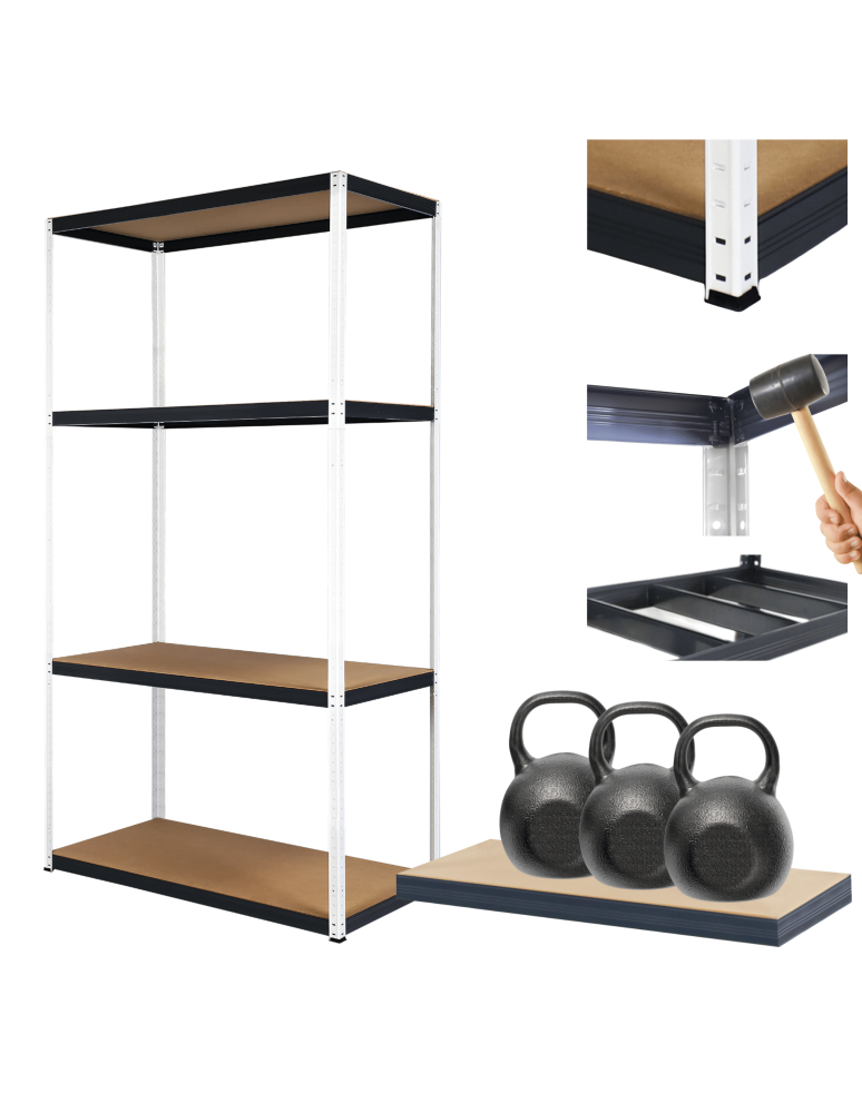 Regały Magazynowe - Regał metalowy magazynowy garażowy stojak HELIOS 180x120x30cm 4Px350kg - product b2b.wamar.biz 1