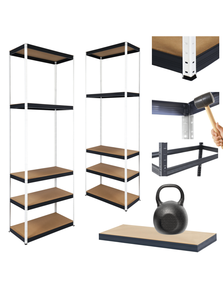 Regały Magazynowe - Regał metalowy magazynowy stojak HELIOS 196x30x30cm  5Px175kg POLSKI TRWAŁY - product b2b.wamar.biz 1