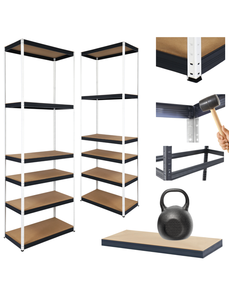 Regały Magazynowe - Regał metalowy magazynowy stojak HELIOS 196x40x40cm 6Px175kg MOCNY POLSKI - product b2b.wamar.biz 1
