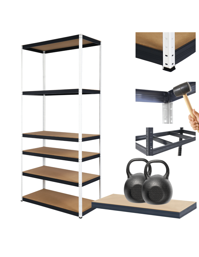 Regały Magazynowe - Regał metalowy magazynowy stojak HELIOS 196x75x40cm 6Px275kg MOCNY POLSKI - product b2b.wamar.biz 1