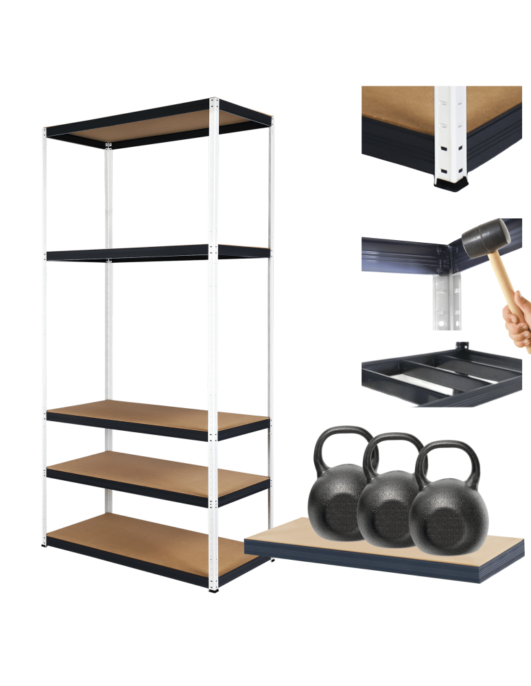 Regały Magazynowe - Regał metalowy magazynowy stojak HELIOS 196x110x45cm 5Px350kg POLSKI TRWAŁY - product b2b.wamar.biz 1