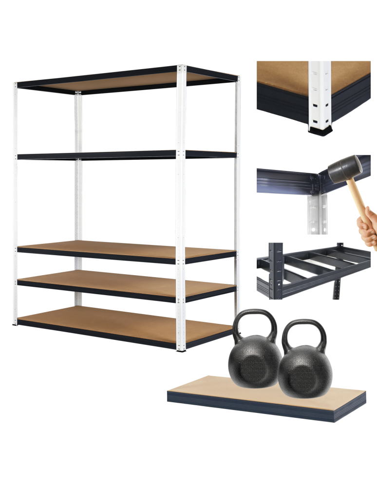 Regały Magazynowe - Regał metalowy magazynowy stojak HELIOS 196x180x30cm 5Px275kg POLSKI TRWAŁY - product b2b.wamar.biz 1